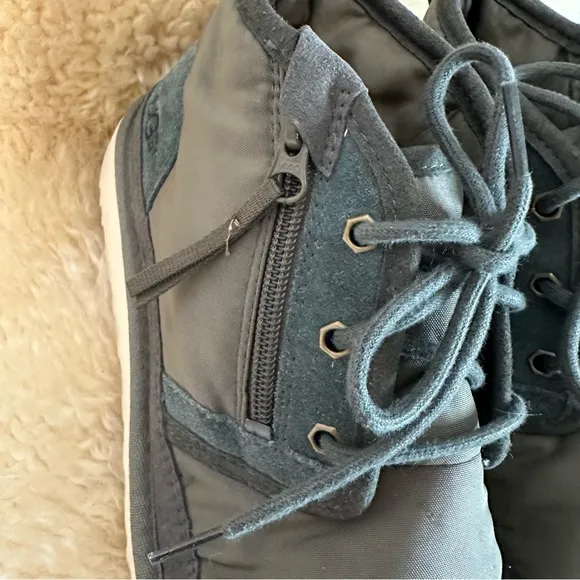 *UGG* Neumel Green Nylon &amp; Suede Men's Lace Up Boots