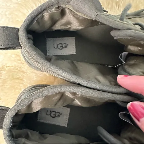 *UGG* Neumel Green Nylon &amp; Suede Men's Lace Up Boots