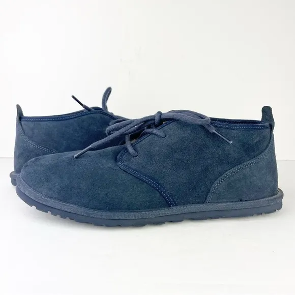 UGG Neumel Navy Blue Suede Leather Shearling Lace Up Warm Cozy Ankle Boots