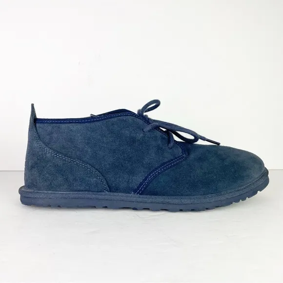 UGG Neumel Navy Blue Suede Leather Shearling Lace Up Warm Cozy Ankle Boots