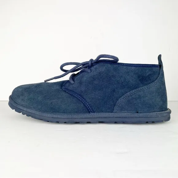 UGG Neumel Navy Blue Suede Leather Shearling Lace Up Warm Cozy Ankle Boots