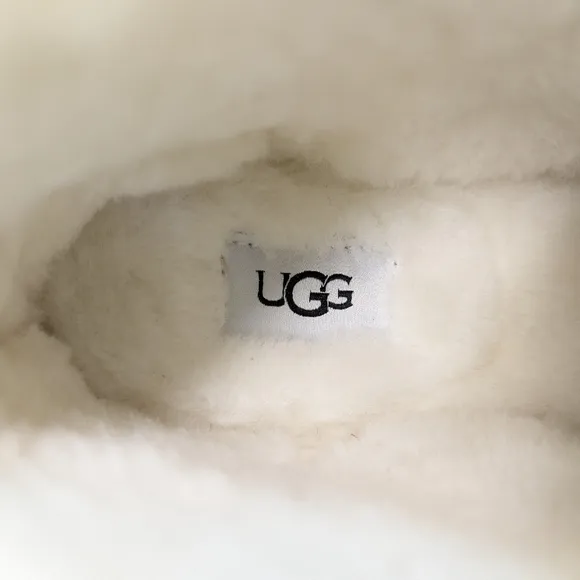 UGG NEUMEL White Logo Leather Chukka Ankle Wool Warm Comfy Boots Men's 12