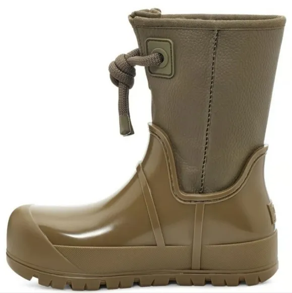 UGG Raincloud Lace Boots Olive Green Women new