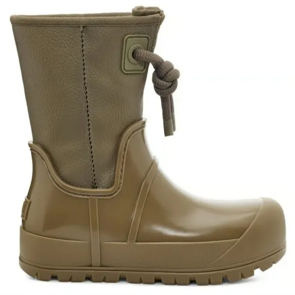 UGG Raincloud Lace Boots Olive Green Women new