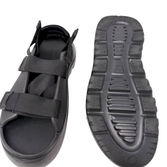 UGG Stratus Mens Size 11 Platform Strappy Waterproof Sport Sandals Black NWT