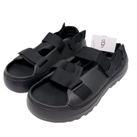 UGG Stratus Mens Size 11 Platform Strappy Waterproof Sport Sandals Black NWT
