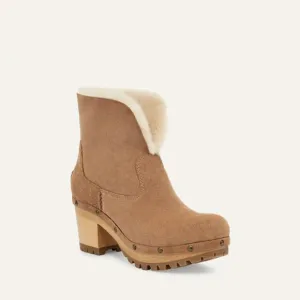 UGG Thebes Suede Clog Boots Chestnut - Size 10