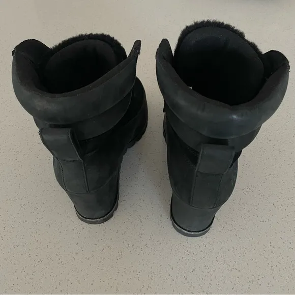 Ugg Valory Black Wedge Booties Size 8.5