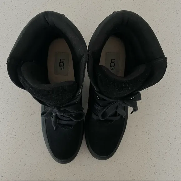 Ugg Valory Black Wedge Booties Size 8.5