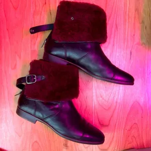 UGG Women's Black and Red Shearling Boots