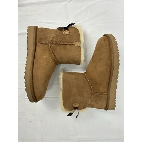 UGG Women's Mini Bailey Bow II Chestnut Boots Sz 6 New In Box