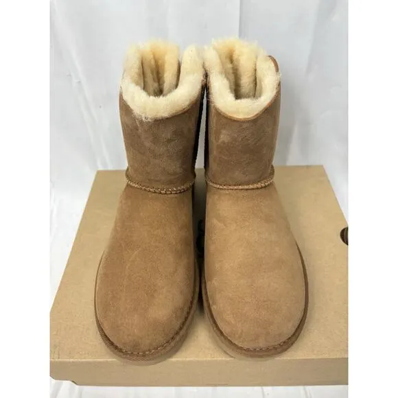 UGG Women's Mini Bailey Bow II Chestnut Boots Sz 6 New In Box