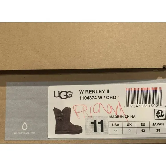 UGG Women's Renley II Boots Chocolate (brown) Sz 11 NWB