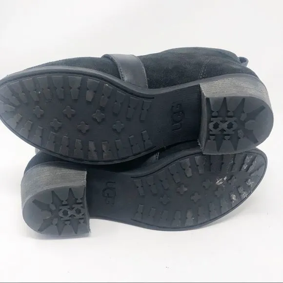 UGG | Wright Belted Boots Black Leather Size 6