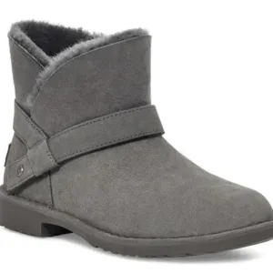 UGG Zariyah Boots Shearling Suede Ankle Booties Charcoal Gray Size 6.5 NEW