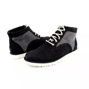 UGG BETHANY CANVAS NUBUCK SHEEPSKIN BLACK SHOES