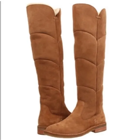 UGGS Tan Suede Knee-High Boots Size 6