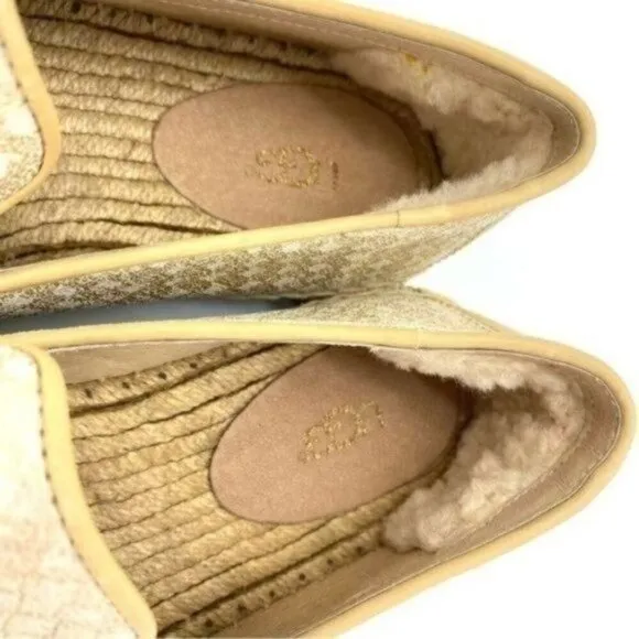 Ugg Womens Sandrinne Metallic Leather Espadrille Slip On Shoes
