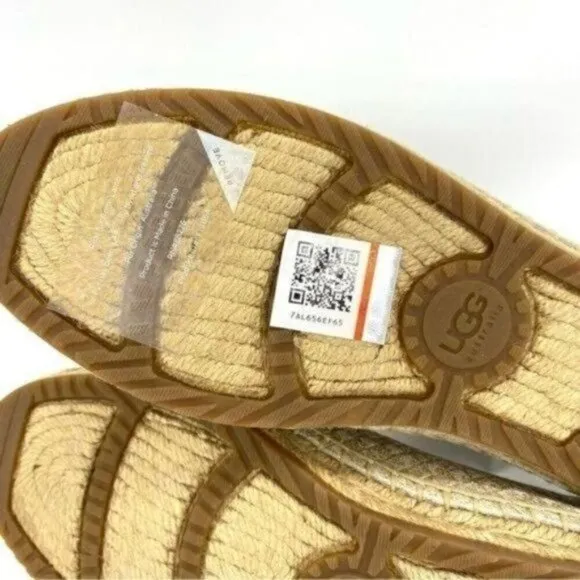 Ugg Womens Sandrinne Metallic Leather Espadrille Slip On Shoes
