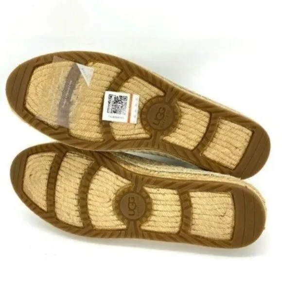 Ugg Womens Sandrinne Metallic Leather Espadrille Slip On Shoes