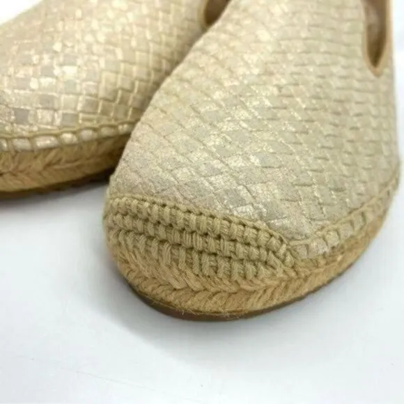 Ugg Womens Sandrinne Metallic Leather Espadrille Slip On Shoes