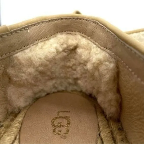 Ugg Womens Sandrinne Metallic Leather Espadrille Slip On Shoes