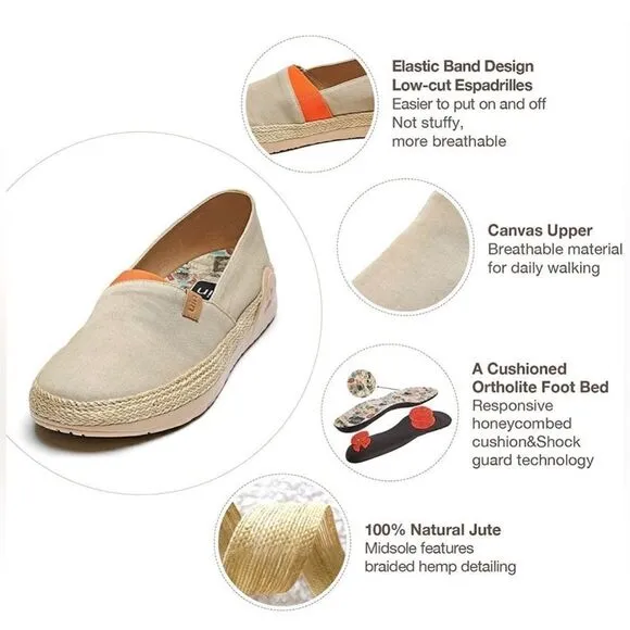 UIN Women's Slip Ons Walking Casual Loafers Comfortable Shoes (Marbella Khaki)