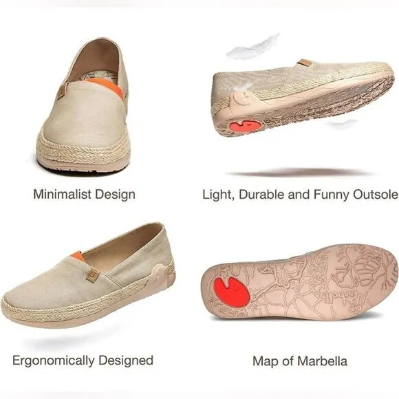 UIN Women's Slip Ons Walking Casual Loafers Comfortable Shoes (Marbella Khaki)