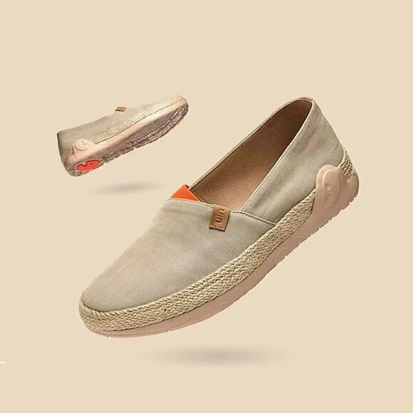 UIN Women's Slip Ons Walking Casual Loafers Comfortable Shoes (Marbella Khaki)