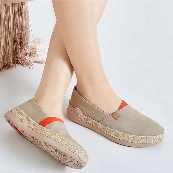 UIN Women's Slip Ons Walking Casual Loafers Comfortable Shoes (Marbella Khaki)