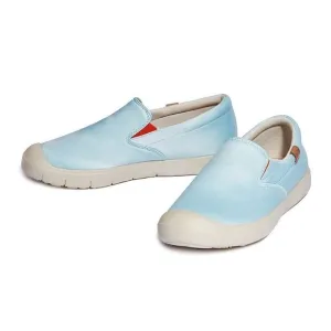 UIN Women's Lightweight Walking Casual Slip Ons Loafers (Blue Sky Silk Cadiz)