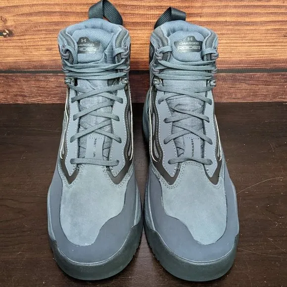 Under Armour Charged Raider Men's 10.5 Grey Waterproof Hiking Boots 3024265-100