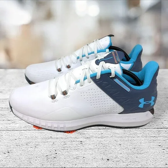 Under Armour UA HOVR Drive 2 Golf Shoes White/Blue Men's Size 10.5 PGA Tour‎