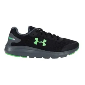 Under Armour‎ UA Running shoes GS Surge 2 Black Green Youth Kids Size 5