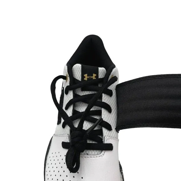 Under Armour Youth Boys Basketball Shoes Size 4Y White Black Lace Up Sneakers