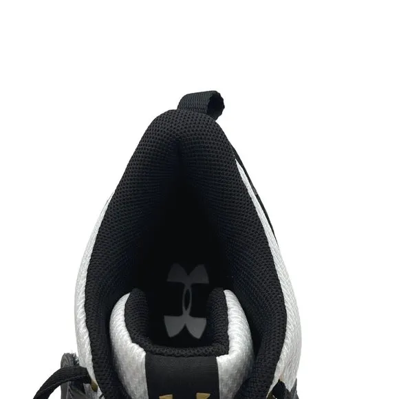 Under Armour Youth Boys Basketball Shoes Size 4Y White Black Lace Up Sneakers