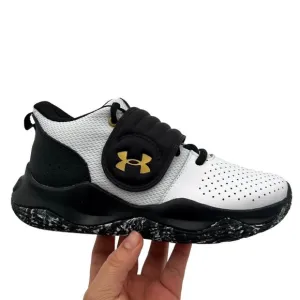 Under Armour Youth Boys Basketball Shoes Size 4Y White Black Lace Up Sneakers