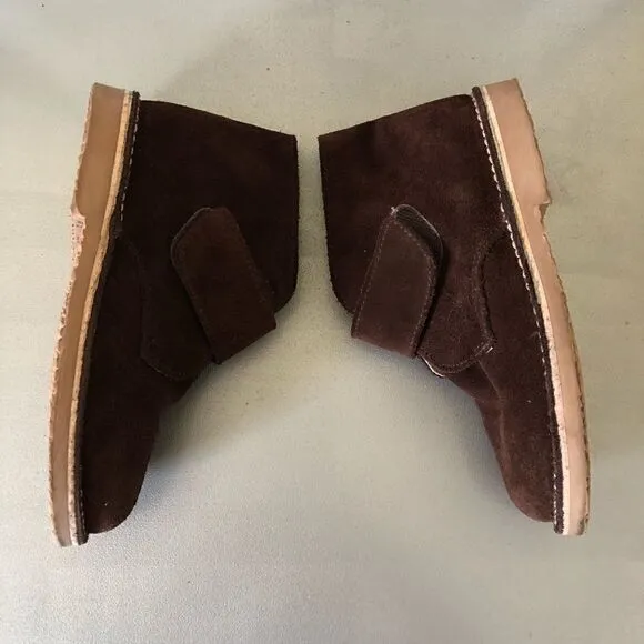 Unit Shoes Brown Suede Booties