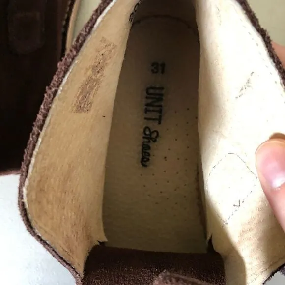 Unit Shoes Brown Suede Booties