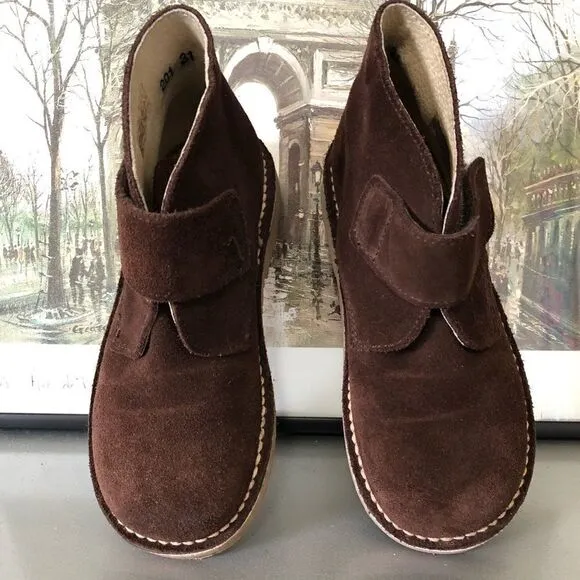 Unit Shoes Brown Suede Booties