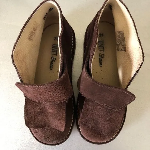 Unit Shoes Brown Suede Booties