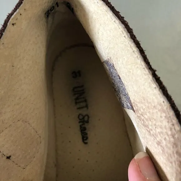 Unit Shoes Brown Suede Booties