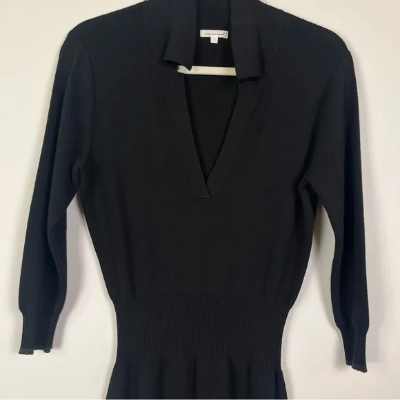 Unsubscribed Cashmere Blend Polo Sweater Dress | Black | Size S