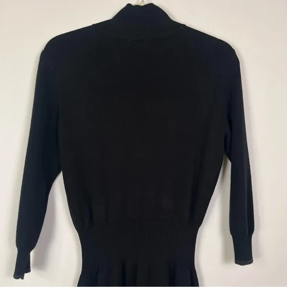 Unsubscribed Cashmere Blend Polo Sweater Dress | Black | Size S