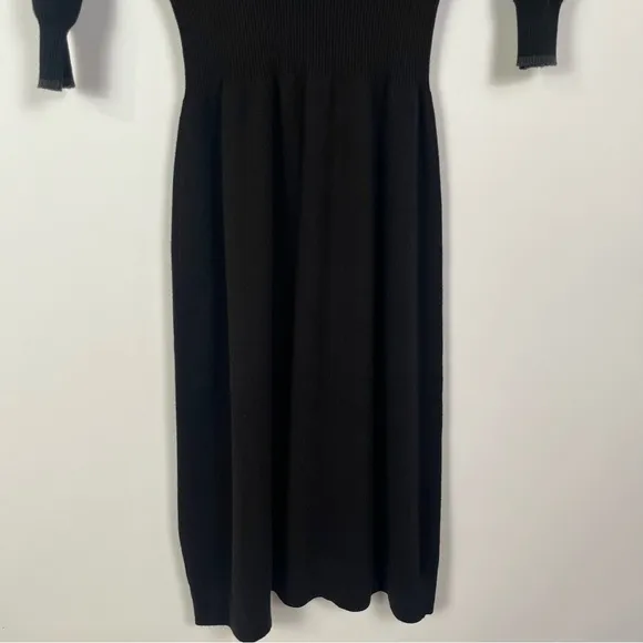 Unsubscribed Cashmere Blend Polo Sweater Dress | Black | Size S