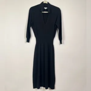 Unsubscribed Cashmere Blend Polo Sweater Dress | Black | Size S