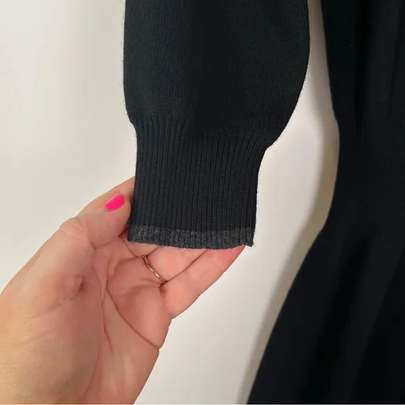 Unsubscribed Cashmere Blend Polo Sweater Dress | Black | Size S