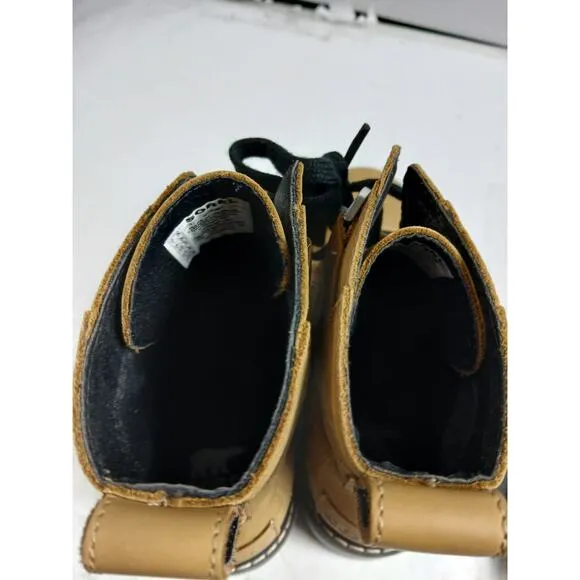 USED Sorel Women's Joan Now Lace Boots - Caribou Buff/Black -Size 7.5