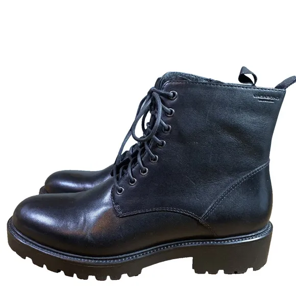 Vagabond Kenova Womens Warm Lining Leather Ankle Boots In Black Size 39
