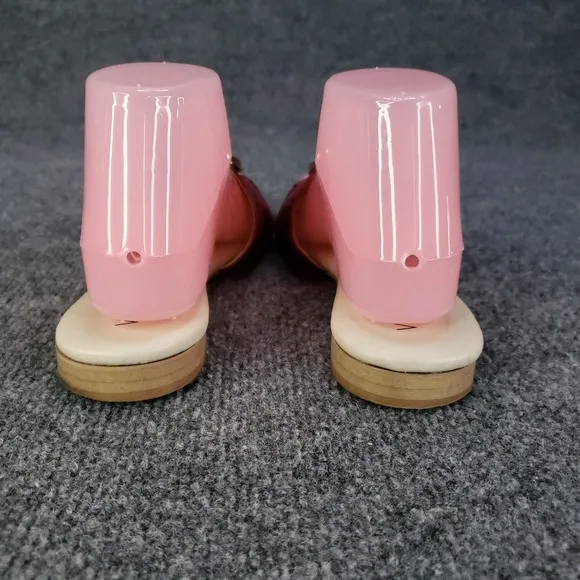 Valentino Sandals Womens Size 7 Pink Slip On Logo Fuxia Casual Flat Logo Emblem